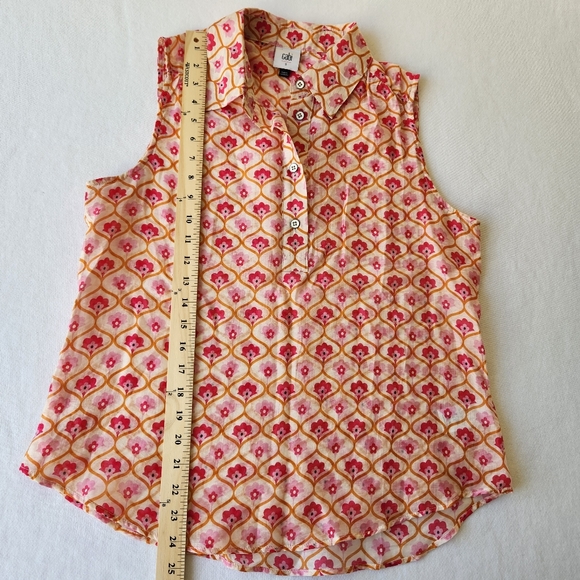 Cabi Bungalow Top Spring 2023 Floral Print Pink Cute Pretty Sleeveless Small - Picture 13 of 13